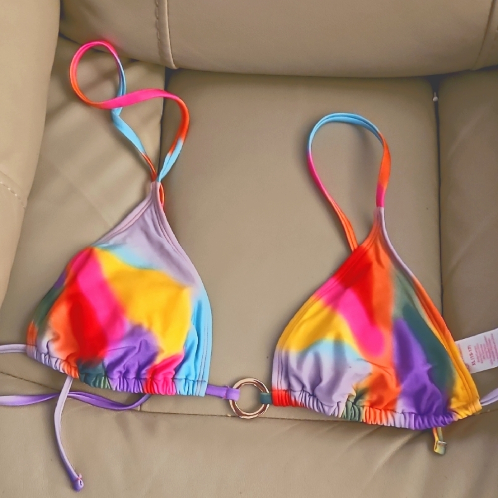Colorful Tie-Dye Bikini Top SZ XL 15-17